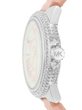 Michael Kors Camille Three-Hand Crystals White Dial Pink Leather Strap Watch for Women - MK2963