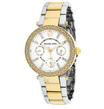 Michael Kors Parker White Dial Two Tone Steel Strap Watch for Women - MK6055