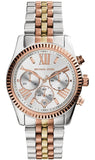 Michael Kors Lexington Silver Dial Two Tone Steel Strap Watch for Women - MK5735