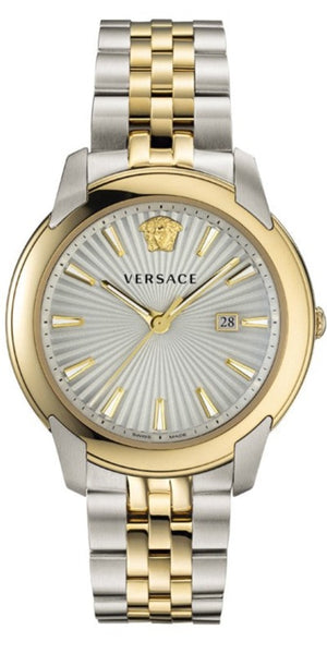 Versace V-Urban Quartz Silver Dial Two Tone Steel Strap Watch for Men - VELQ00519