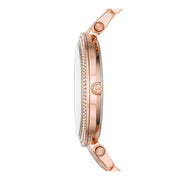 Michael Kors Darci Black Dial Rose Gold Steel Strap Watch for Women - MK3402