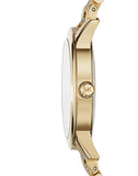 Michael Kors Hartman Quartz Gold Dial Gold Steel Strap Watch For Women - MK3490