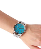 Michael Kors Hartman Quartz Blue Dial Silver Steel Strap Watch For Women - MK3519