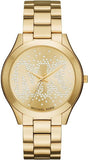 Michael Kors Slim Runway Gold Dial Gold Steel Strap Watch for Women - MK3590
