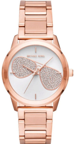 Michael Kors Hartman Analog White Dial Rose Gold Steel Strap Watch For Women - MK3673