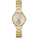 Michael Kors Portia Quartz Gold Dial Gold Steel Strap Watch For Women - MK3838