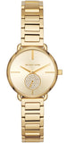 Michael Kors Portia Quartz Gold Dial Gold Steel Strap Watch For Women - MK3838