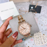 Michael Kors Sofie Quartz Rose Gold Dial Rose Gold Steel Strap Watch For Women - MK4354