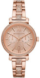 Michael Kors Sofie Quartz Rose Gold Dial Rose Gold Steel Strap Watch For Women - MK4354