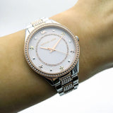 Michael Kors Lauryn Quartz White Dial Two Tone Steel Strap Watch For Women - MK4388