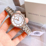 Michael Kors Lauryn Quartz White Dial Two Tone Steel Strap Watch For Women - MK4388