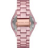 Michael Kors Slim Runway Pink Dial Pink Steel Strap Watch For Women - MK4456