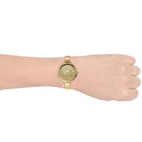 Michael Kors Parker Crystals Gold Dial Gold Steel Strap Watch For Women - MK4469