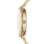 Michael Kors Parker Crystals Gold Dial Gold Steel Strap Watch For Women - MK4469