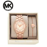 Michael Kors Lauryn Mother of Pearl Dial Rose Gold Dial Rose Gold Steel Strap Watch For Women - MK4491