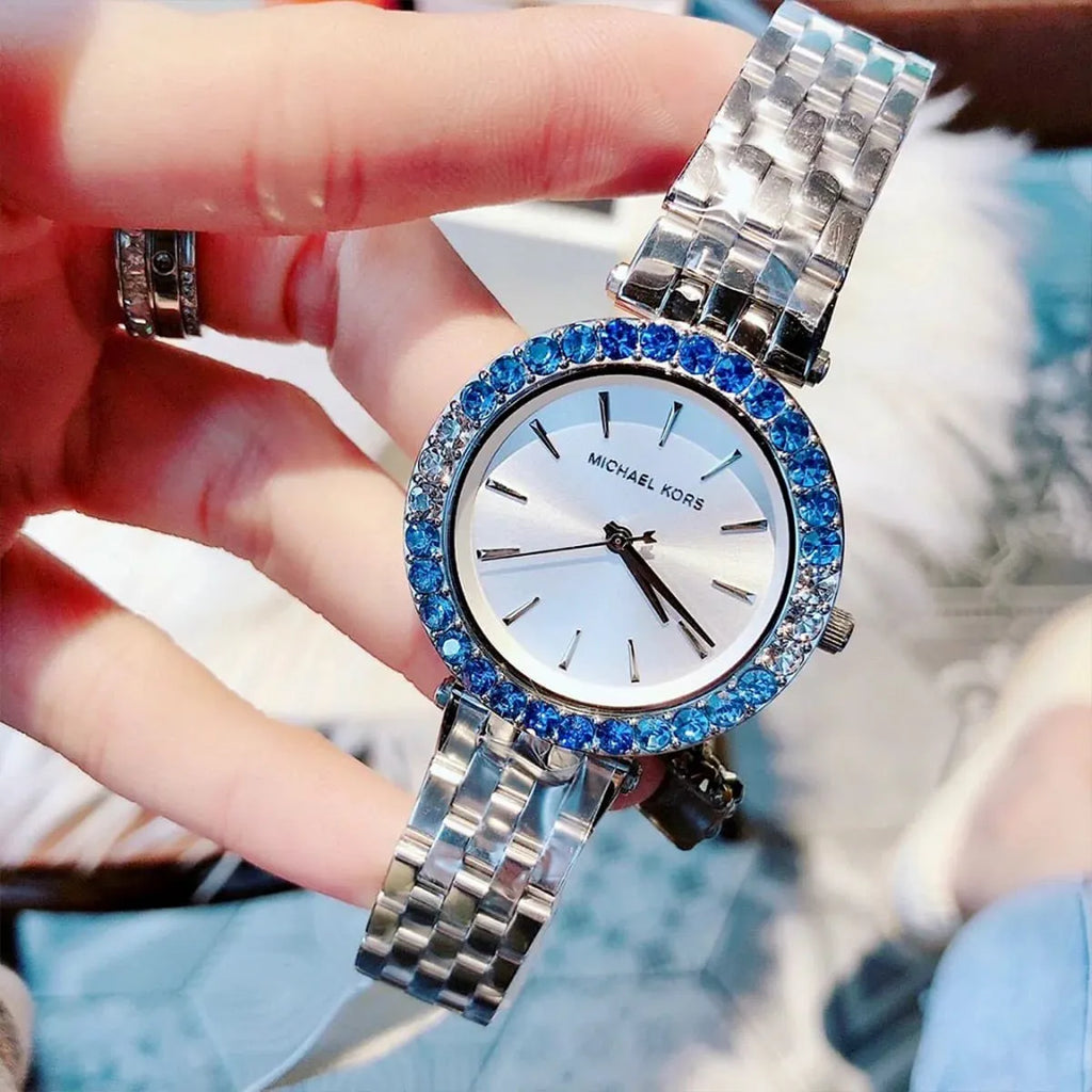 Michael Kors Darci Quartz White Dial Silver Steel Strap Watch For Women