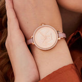 Michael Kors Jaryn Analog Rose Gold Dial Pink Steel Strap Watch For Women - MK4545