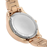 Michael Kors Lilane Three Hand Mother of Pearl White Dial Rose Gold Steel Strap Watch For Women - MK4557