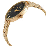 Michael Kors Pyper Three-Hand Black Dial Gold Steel Strap Watch For Women - MK4593