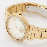 Michael Kors Abbey Three-Hand Analog White Dial Gold Steel Strap Watch for Women - MK4615