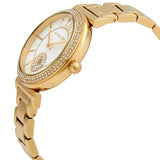 Michael Kors Abbey Three-Hand Analog White Dial Gold Steel Strap Watch for Women - MK4615