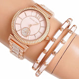 Michael Kors Abbey Three-Hand Analog Crystals Rose Gold Dial Rose Gold Steel Strap Watch for Women - MK4617