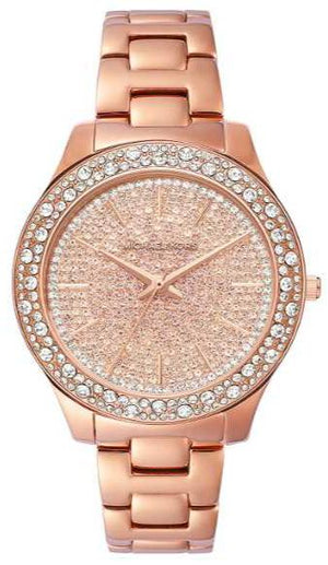 Michael Kors Liliane Three Hand Rose Gold Dial Rose Gold Steel Strap Watch For Women - MK4651