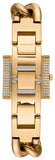 Michael Kors Chain Lock Pave Gold Dial Gold Steel Strap Watch For Women - MK4711