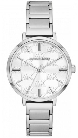 Michael Kors Addyson White Dial Silver Steel Strap Watch for Women - MK4714