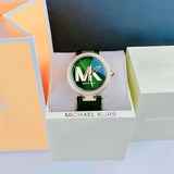 Michael Kors Parker Green Dial Green Leather Strap Watch For Women - MK4724