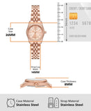 Michael Kors Lexington Three Hand Rose Gold Dial Rose Gold Steel Strap Watch For Women - MK4739