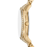 Michael Kors Sage Analog White Dial Gold Steel Strap Watch for Women - MK4822