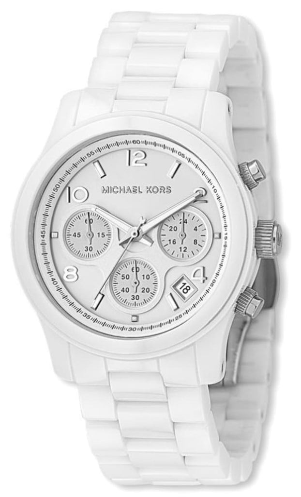 Michael kors white ceramic runway watch Clearance