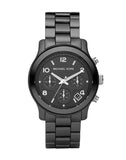 Michael Kors Runway Black Ceramic Dial Black Steel Strap Watch for Women - MK5162