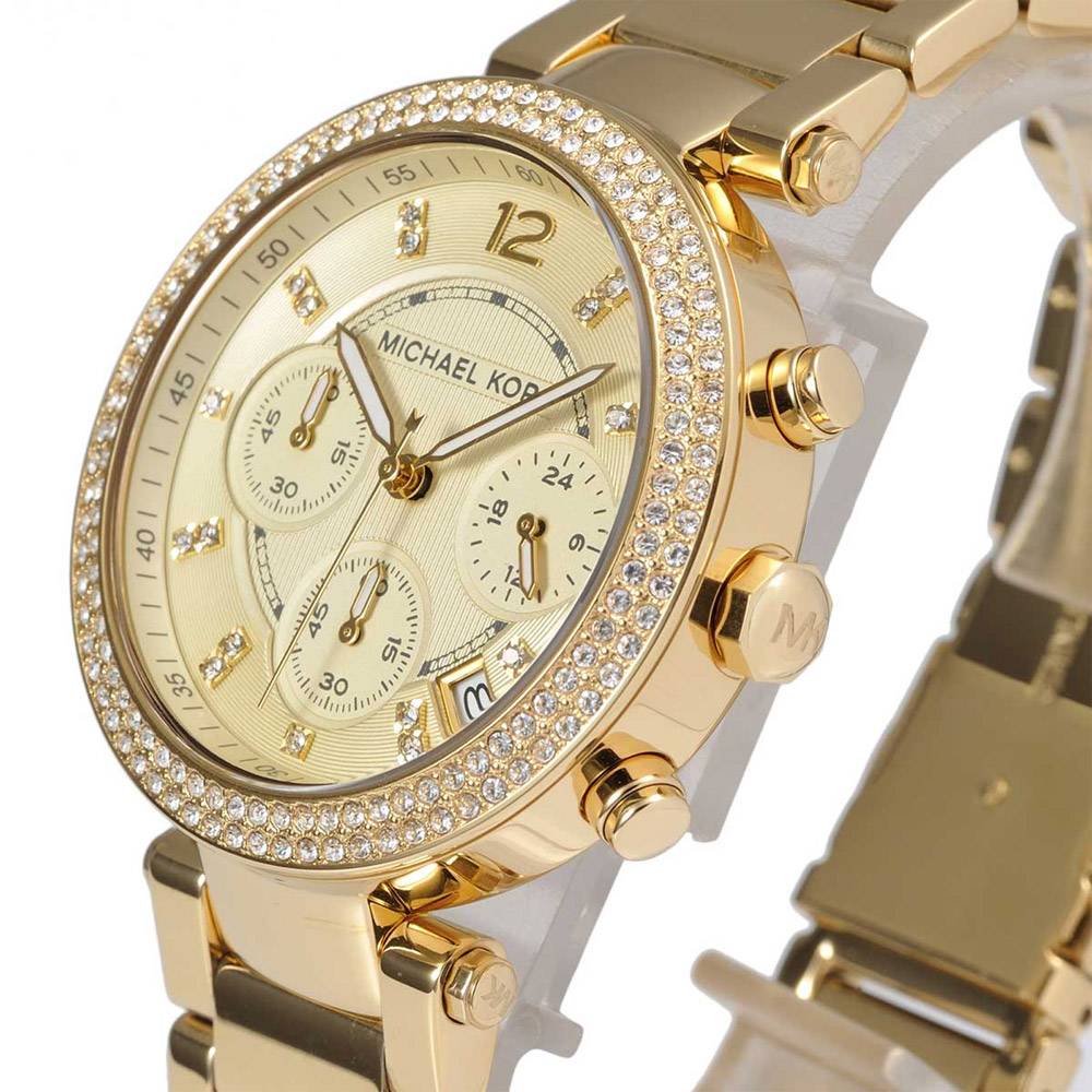 Michael Kors Parker Gold Dial Gold Steel Strap Watch for Women - MK5354