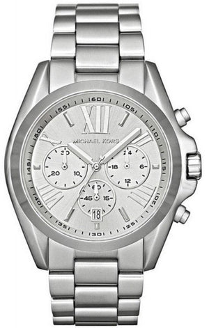 Michael Kors Bradshaw Silver Dial Silver Steel Strap Watch for Men - MK5535