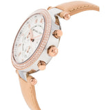 Michael Kors Parker Chronograph White Dial Tan Leather Strap Watch for Women - MK5633