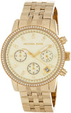 Michael Kors Runway Chronograph Gold Dial Gold Steel Strap Watch For Women - MK5698