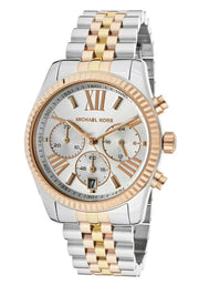 Michael Kors Lexington Chronograph Silver Dial Two Tone Steel Strap Watch for Women - MK5735