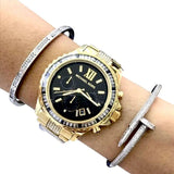 Michael Kors Everest Chronograph Black Dial Gold Steel Strap Watch For Women - MK5828