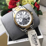 Michael Kors Bradshaw Chronograph Silver Dial Two Tone Steel Strap Watch For Women - MK5855