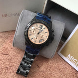 Michael Kors Everest Quartz Rose Gold Dial Black Steel Strap Watch For Women - MK5872