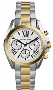 Michael Kors Bradshaw Chronograph Silver Dial Two Tone Steel Strap Watch For Women - MK5912