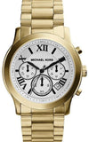 Michael Kors Cooper Chronograph White Dial Gold Steel Strap Watch For Women - MK5916