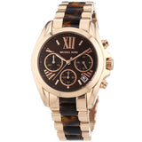 Michael Kors Bradshaw Chronograph Brown Dial Two Tone Steel Strap Watch For Women - MK5944