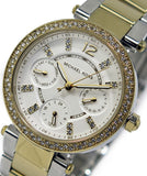 Michael Kors Parker White Dial Two Tone Steel Strap Watch for Women - MK6055