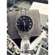 Michael Kors Channing Diamonds Black Dial Silver Steel Strap Watch for Women - MK6089