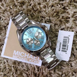 Michael Kors Bradshaw Chronograph Blue Dial Silver Steel Strap Watch For Women - MK6099