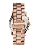 Michael Kors Runway Chronograph Purple Dial Rose Gold Steel Strap Watch For Women - MK6163