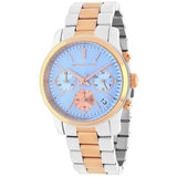 Michael Kors Runway Chronograph Blue Dial Two Tone Steel Strap Watch For Women - MK6166